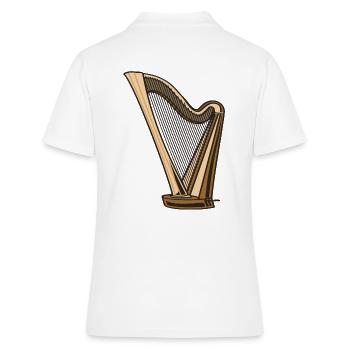 Harfe - Frauen Polo Shirt - Weiß - Hinten - Ailine (174cm)
