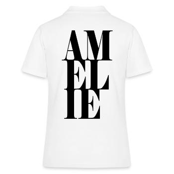 Amélie Nom Prénom Police moderne Mot Art - Polo Femme - blanc - Dos - Ailine (174cm)