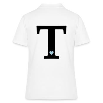 Letter T Initial Letter - Women's Polo Shirt - white - Back - Ailine (174cm)
