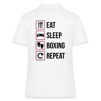 Mangez le sommeil de boxe Répéter - Polo Femme - blanc - Dos - Ailine (174cm)