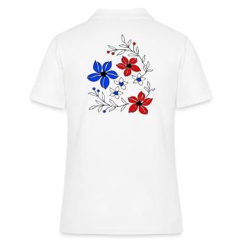 Blumenranke, Ornament - Frauen Polo Shirt - Weiß - Hinten - Ailine (174cm)