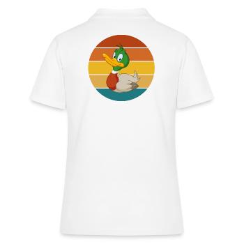 jagd, entenjagd, jagd, jäger - Frauen Polo Shirt - Weiß - Hinten - Ailine (174cm)