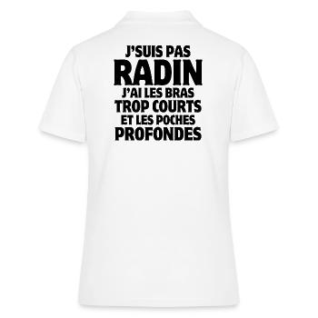 radin, je suis une pince, radin humour - Polo Femme - blanc - Dos - Ailine (174cm)