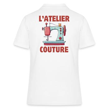 sewing, sewing workshop, embroidery - Women's Polo Shirt - white - Back - Ailine (174cm)