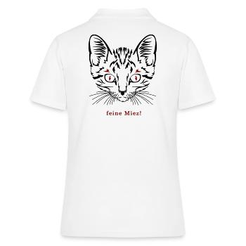 Katze, feine Miez - Frauen Polo Shirt - Weiß - Hinten - Ailine (174cm)