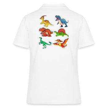 dino, dinosaure, j'aime les dinosaures - Polo Femme - blanc - Dos - Ailine (174cm)