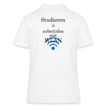 Le slogan de l’université « Chômeurs avec WLAN » cadeau aux étudiants - Polo Femme - blanc - Dos - Ailine (174cm)
