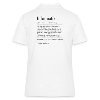 Unispruch "Informatik" Student Geschenk, Studenten - Frauen Polo Shirt - Weiß - Hinten - Ailine (174cm)