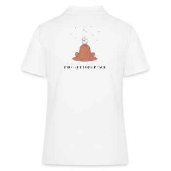 Protégez votre paix - Art au trait minimaliste - Polo Femme - blanc - Dos - Ailine (174cm)