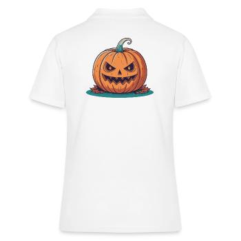 Citrouille cartoon - Polo Femme - blanc - Dos - Ailine (174cm)