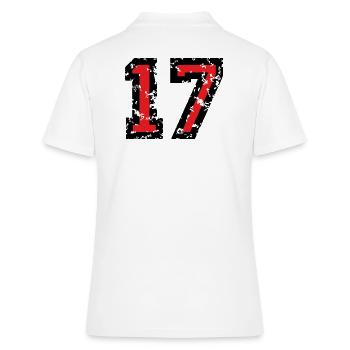 Le numéro dix-sept, - No. 17 (deux couleurs) rouge - Polo Femme - blanc - Dos - Ailine (174cm)