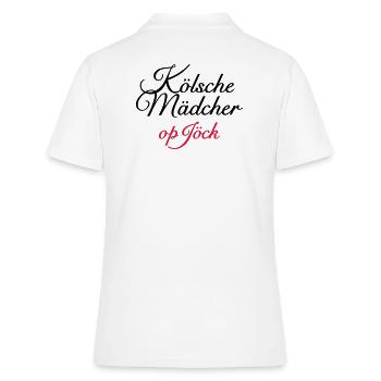 Kölsche Mädcher op Jöck Mädchen aus Köln unterwegs - Frauen Polo Shirt - Weiß - Hinten - Ailine (174cm)