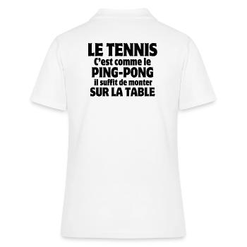 Tennis, Tennis-Comedy, Tischtennis - Frauen Polo Shirt - Weiß - Hinten - Ailine (174cm)