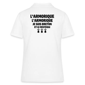 Bretagne, je suis Breton, Armorique - Polo Femme - blanc - Dos - Ailine (174cm)