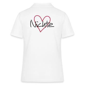 Niece coeur cadeau idée cadeau look partenaire - Polo Femme - blanc - Dos - Ailine (174cm)