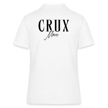 Modern Climbing Design Crux Move Lettering - Frauen Polo Shirt - Weiß - Hinten - Ailine (174cm)