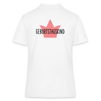 Anniversaire Fille Couronne Cadeau Anniversaire - Polo Femme - blanc - Dos - Ailine (174cm)