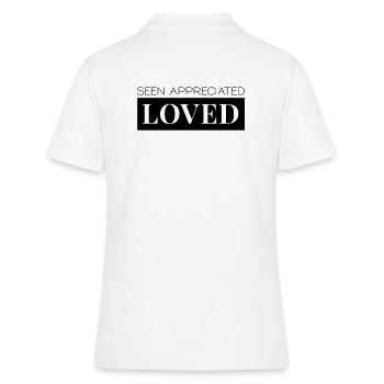 Seen Appreciated Loved - Frauen Polo Shirt - Weiß - Hinten - Ailine (174cm)