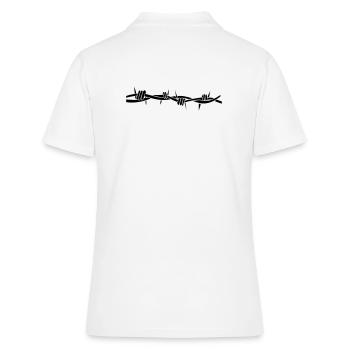 stacheldraht - Frauen Polo Shirt - Weiß - Hinten - Ailine (174cm)