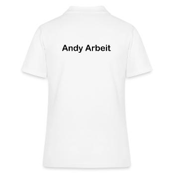 Andy Arbeit - Frauen Polo Shirt - Weiß - Hinten - Ailine (174cm)