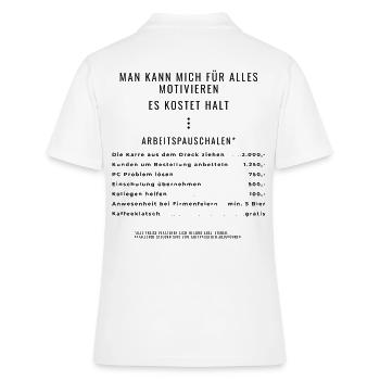 Motivation durch Pauschalen Backprint - Frauen Polo Shirt - Weiß - Hinten - Ailine (174cm)