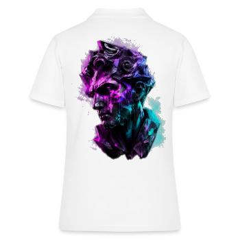 Neon Statue Antike Büste Vaporwave Cyberpunk - Frauen Polo Shirt - Weiß - Hinten - Ailine (174cm)