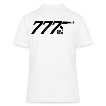96 KGB AGENT 777 Stern Russland Russia звезда - Frauen Polo Shirt - Weiß - Hinten - Ailine (174cm)