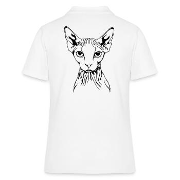 SPHYNX Katzenportrait Katze Rassekatze Wilsigns - Frauen Polo Shirt - Weiß - Hinten - Ailine (174cm)