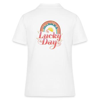 Lucky Day - Women's Polo Shirt - white - Back - Ailine (174cm)