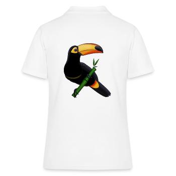 Idée cadeau Toucan tropiques forêt tropicale - Polo Femme - blanc - Dos - Ailine (174cm)