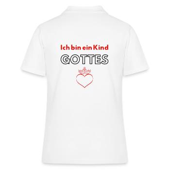Ich bin ein Kind GOTTES ♥ - Frauen Polo Shirt - Weiß - Hinten - Ailine (174cm)