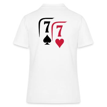 PAAR 7 PIK UND HERZ - Frauen Polo Shirt - Weiß - Hinten - Ailine (174cm)