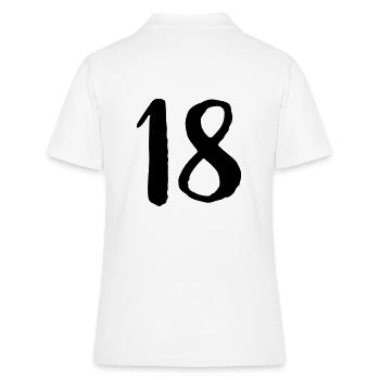18 Geburtstag Jahre Zahl Nummer Geschenk - Frauen Polo Shirt - Weiß - Hinten - Ailine (174cm)