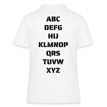 Das Alphabet - Frauen Polo Shirt - Weiß - Hinten - Ailine (174cm)