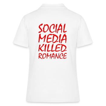 social media killed romance - Frauen Polo Shirt - Weiß - Hinten - Ailine (174cm)