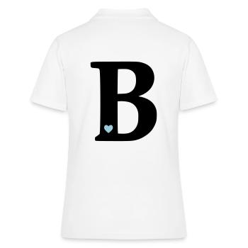 Buchstabe B Anfangsbuchstabe - Frauen Polo Shirt - Weiß - Hinten - Ailine (174cm)