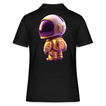 Space Kid Young Astronaut Birthday Five - Women's Polo Shirt - black - Back - Ailine (174cm)