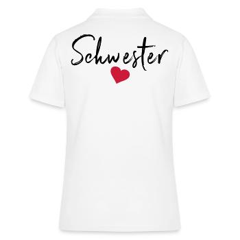 Beste Schwester Herz Schwestern Schwesterherz sis - Frauen Polo Shirt - Weiß - Hinten - Ailine (174cm)