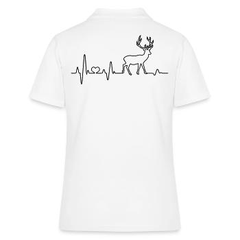 Herzschlag Hirsch Natur Tier Wald Rothirsch EKG - Frauen Polo Shirt - Weiß - Hinten - Ailine (174cm)