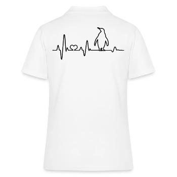 Rythme cardiaque Pingouin ECG Pingouins Pôle Sud Antarctique - Polo Femme - blanc - Dos - Ailine (174cm)