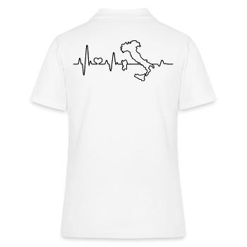 Herzschlag Italien Umriss Karte Ich Liebe Italia - Frauen Polo Shirt - Weiß - Hinten - Ailine (174cm)