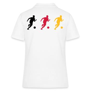 Fußball Fußballer Fußballspiel Deutschlandfahne - Frauen Polo Shirt - Weiß - Hinten - Ailine (174cm)