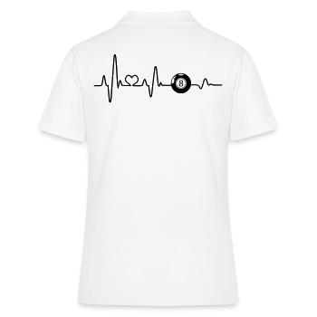 Billard boule de billard noir huit battements de coeur ECG - Polo Femme - blanc - Dos - Ailine (174cm)