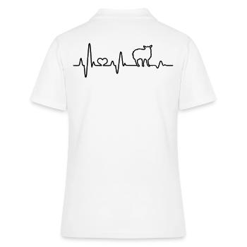 Schaf Schafbock Schäfer Geschenkidee Herzschlag - Frauen Polo Shirt - Weiß - Hinten - Ailine (174cm)