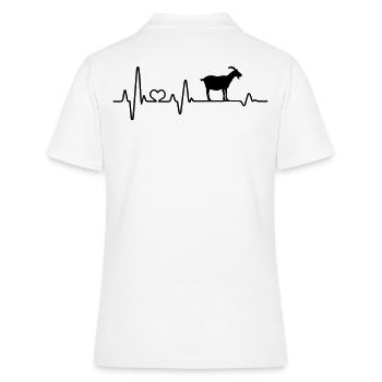 Ziege Ziegenbock EKG Herzschlag Ziegen Zicke Bauer - Frauen Polo Shirt - Weiß - Hinten - Ailine (174cm)