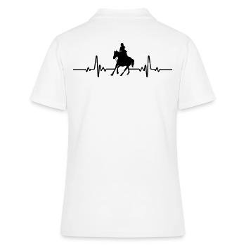 Pferd Herzschlag Reiterin Reiten EKG Reitverein - Frauen Polo Shirt - Weiß - Hinten - Ailine (174cm)