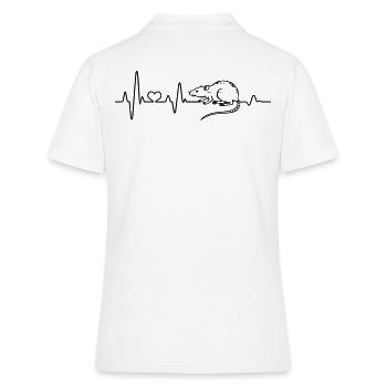 Ratte Ich liebe Ratten Herzschlag EKG Nagetier - Frauen Polo Shirt - Weiß - Hinten - Ailine (174cm)