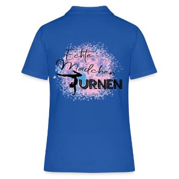 Echte Mädchen Turnen - Frauen Polo Shirt - Royalblau - Hinten - Ailine (174cm)