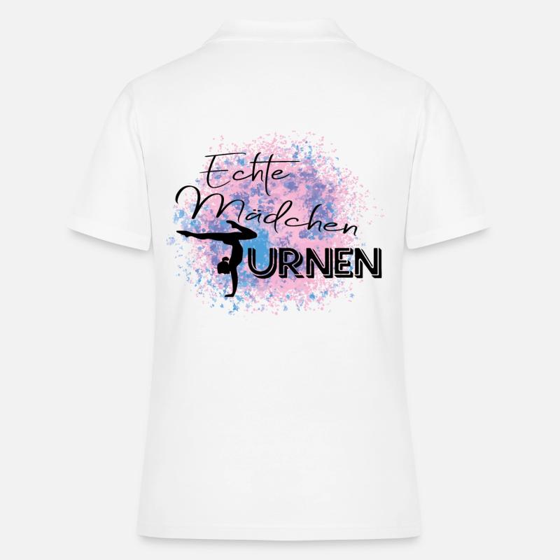 Echte Mädchen Turnen - Frauen Polo Shirt - Weiß