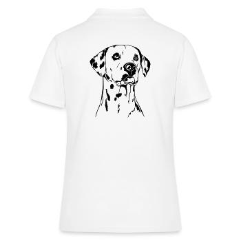 DALMATINER DALMATIAN Portrait Wilsigns - Frauen Polo Shirt - Weiß - Hinten - Ailine (174cm)